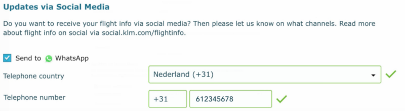 KLM WhatsApp