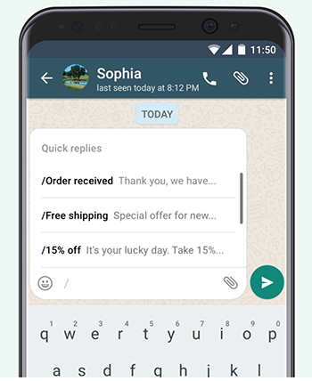 whatsapp business quick reply